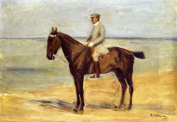 マックス・リーバーマン Painting - 左を向いた浜辺のライダー 1911年 マックス・リーバーマン ドイツ印象派